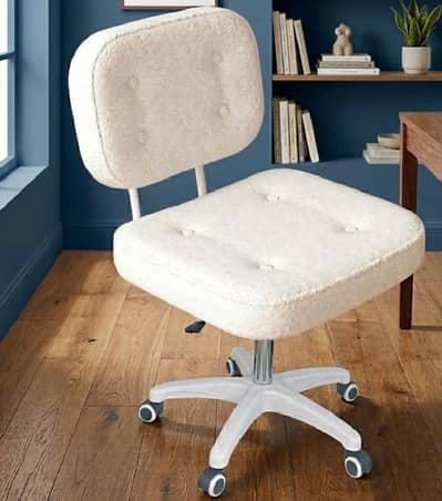 White Armless Rolling Chair – Kids/ Adults - both office and study