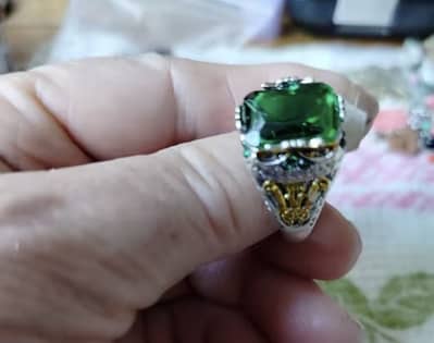 Handmade Ring Turkish design green
