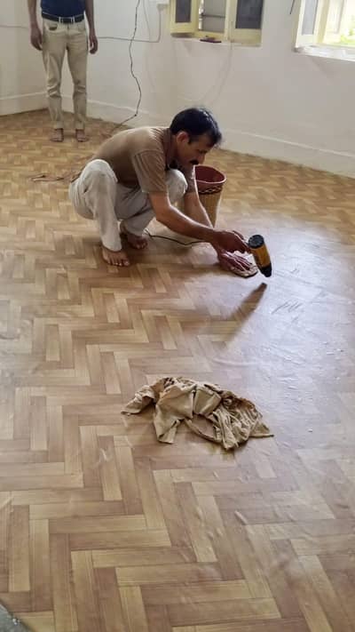 wallpaper & lemination floor fixing labour in lahore