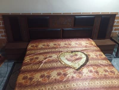 complete Bed set For Sale with two side tabl dressing and foam
