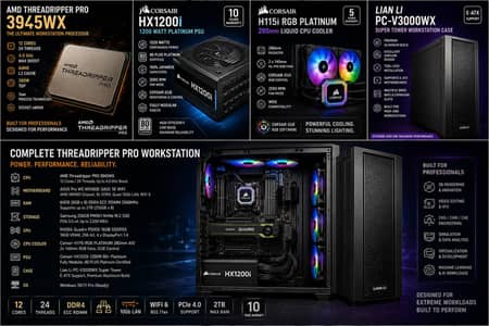 Threadripper pro 3945wx + Asus pro ws wrx80e-sage se wifi