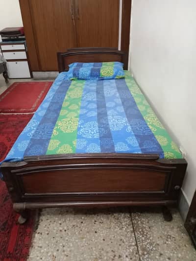 Sheesham Wood used Bed pair with side tables