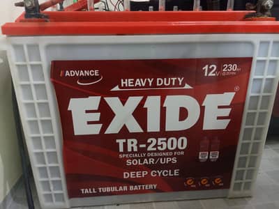 EXIDE 2500 TALL TUBULAR BATTERY 230 100%WORKING