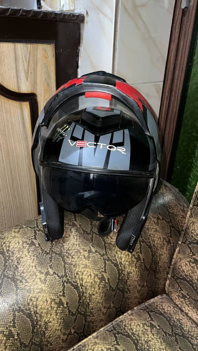 Vector Full Face Helmet Black & Red