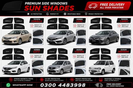 premium quality sun shades, mats, air visor