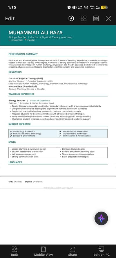 home tutor available