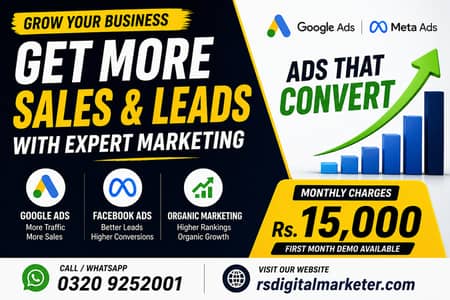 Google Ads, Facebook Ads & Organic Marketing Specialist (Only 15,000)