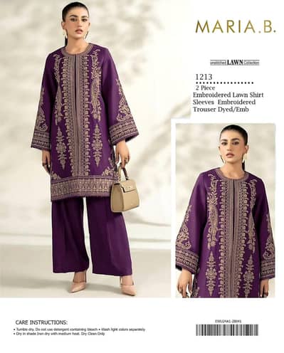 Maria B Luxury Embroidered Lawn – Royal Purple 3-Piece Unstitched Suit