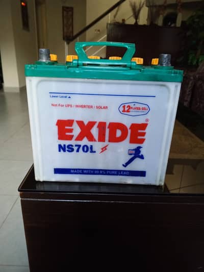 EXIDE 12 volt N 70 AMP RS: 4500/-  THOKAR LAHORE , 03424008082