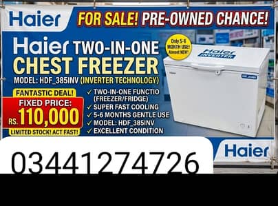 Haier inverter freezer 10/10 . Choa sadian shah mohalla chappr