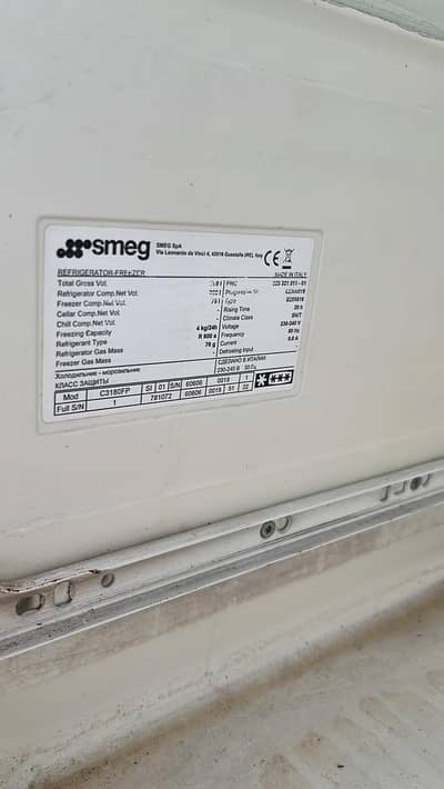 Smeg refareger model number c3180fp made in Italy