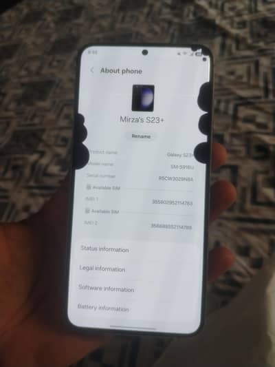 Samsung S23 Plus 8gb 256gb non pta condition dekhya lain