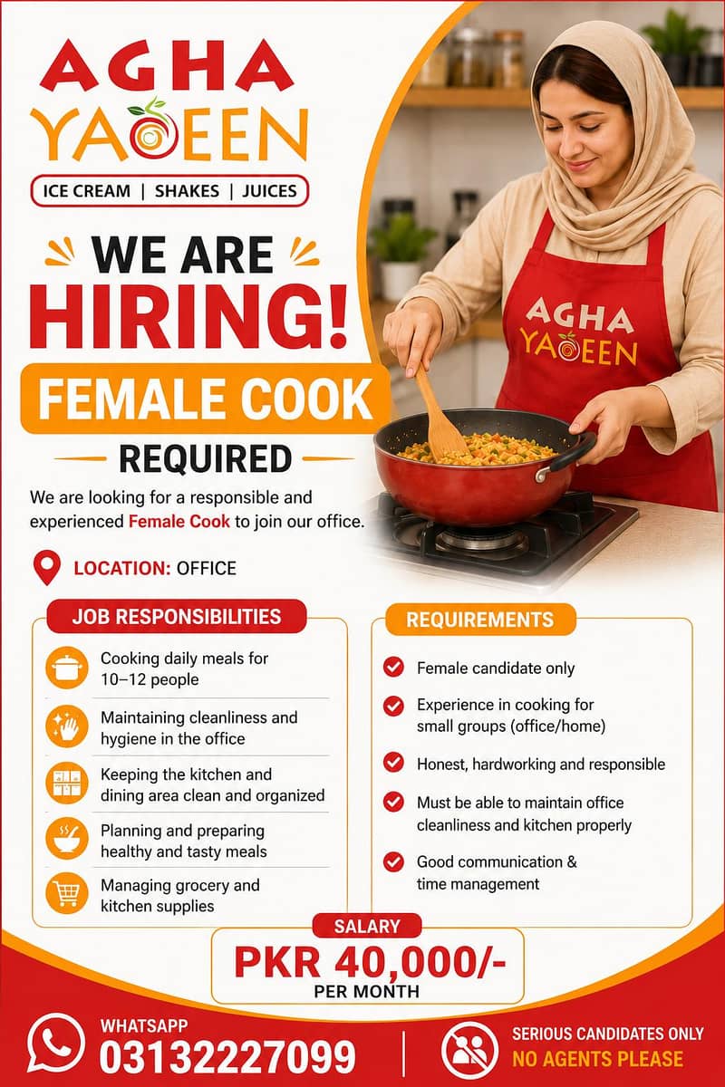 female cook required - Restaurants & Hospitality Jobs - 1114914723