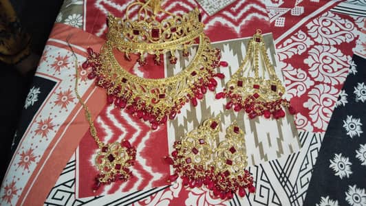 Heavy bridal barat set Necklace, earings, jhomar, tikka
