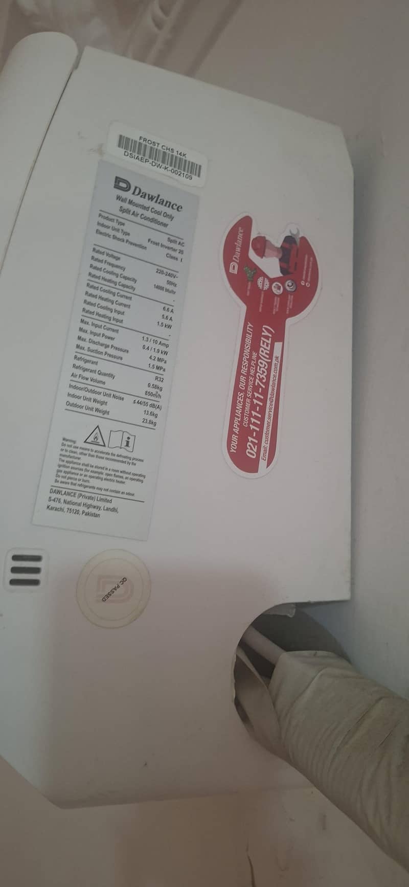 Dawlance split ac 1.25ton 1