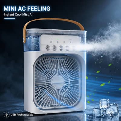 Portable Mini Air Cooler Fan USB Rechargeable Cool Mist Mini AC