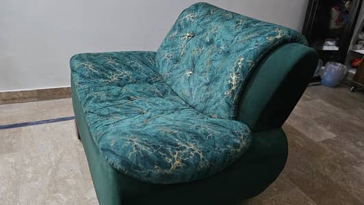 Teal Green Sofa, Strong Frame, Comfortable Seating, Beautiful Fabric