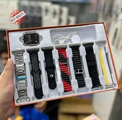 "7 in 1 ultra smart watche |7 Straps| Bluetooth calling|