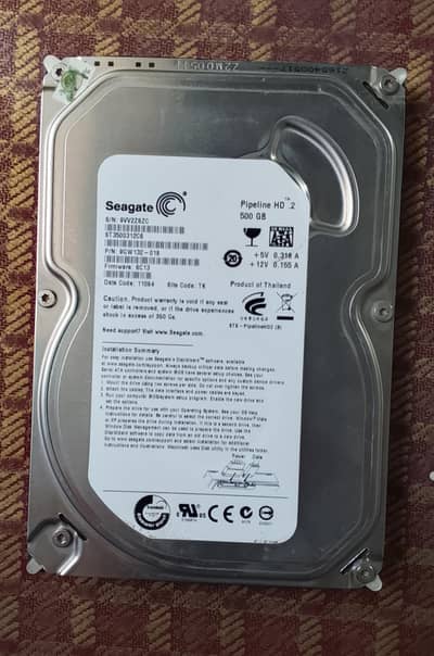Seagate Hard drive 500Gb Made in Thailand