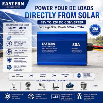 EASTERN 30A DC to DC CONVERTER for Large Solar Panles (585w to 700w) 