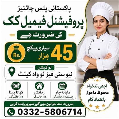 پاکستانی پلس چائنیز پروفیشنل فیمیل کک کی ضرورت ہے