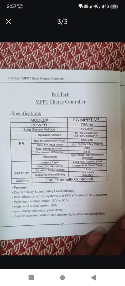 pak tech MPPT 70a
