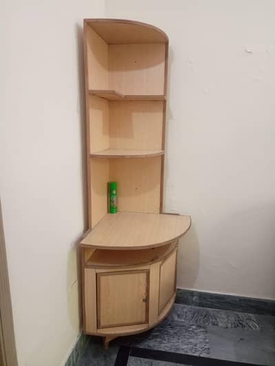 Wooden Corner Rack with Cabinets