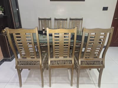 6 chair and glass table