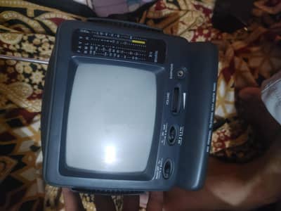 vintage portable black-and-white CRT television