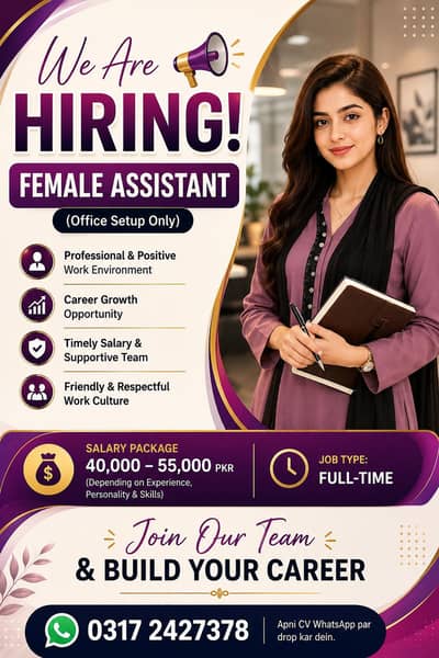 female office assistant required