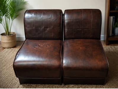 Used Modern Brown Sofa Chairs Set for Sale