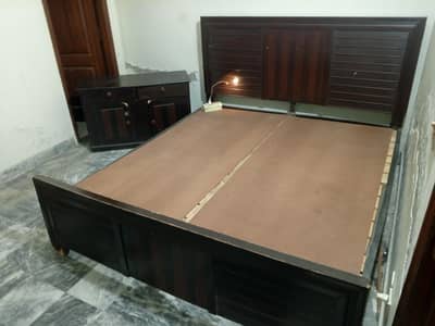 King bed wooden with dressing table