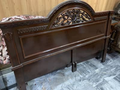 Pure Wooden Bed with side table and mirror