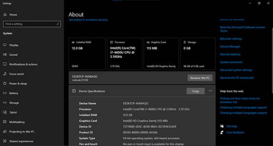 i7 Laptop 12GB RAM For Sale - Office Use | Sambrial