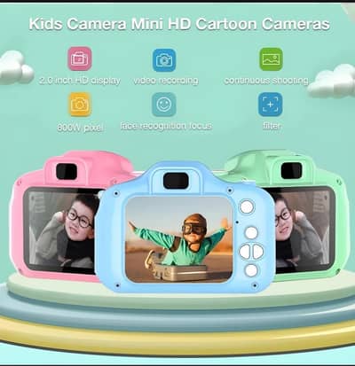 Mini Vintage Digital Camera for Kids ABS Plastic Pastel Colors