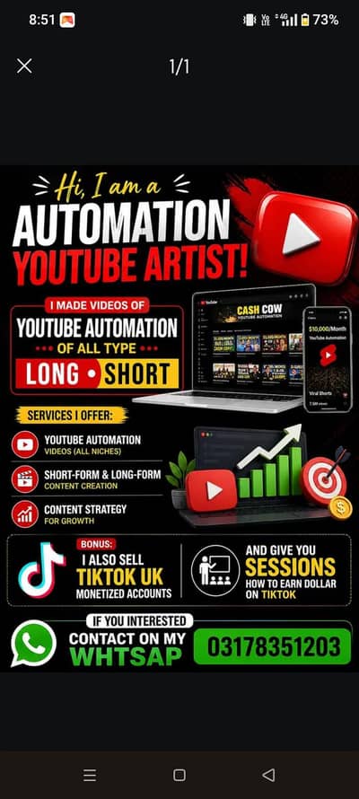 giving services YouTube automation and tiktok service