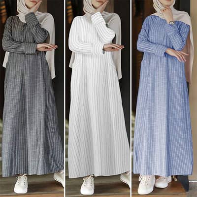 Women's Long Sleeve Striped Dress - Line