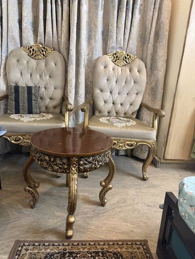 Wooden chair and table