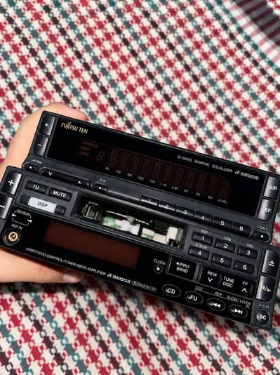 Vintage Fujitsu Ten Alpha 5500 Car Stereo + 10 Band Equalizer JDM Rare
