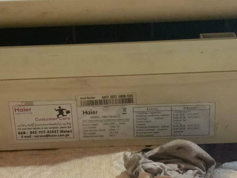 Haier split ac 1.5 tan 2