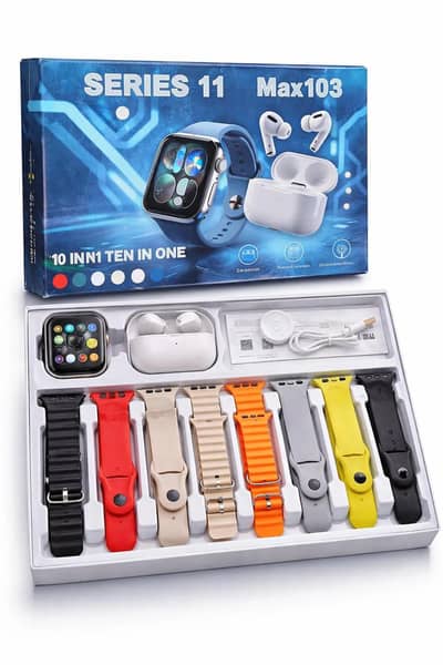 Series 11  7 in 1 Smart watch with Earpuds Black