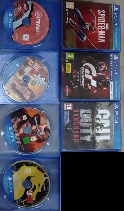 7 Games cds for ps4, ps4pro ps5 playstation games