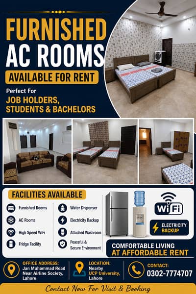 Furnished Ac Rooms Available For Rent For Job Holders