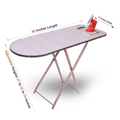 adjustable iron table stand 48×19 inch foldable storage