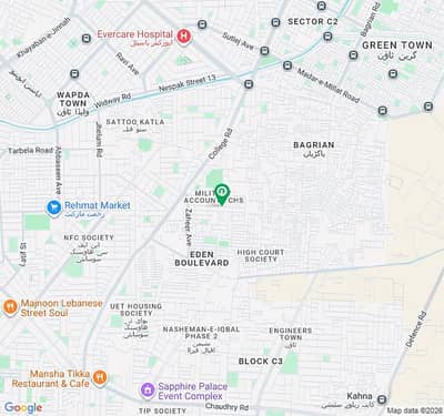 1 KANAL 80 FEET ROAD COMMERCIAL PLOT IN PUNJAB SOCIETY COLLEGE ROAD LAHORE.