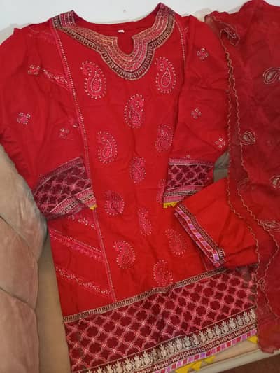 pure lawn embroided 3 piece