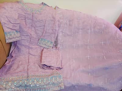 beautiful lilac color 3 piece dress