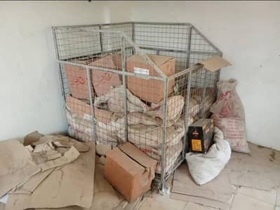 MS pipe frame with steel jali 4'x4'x4'for storage