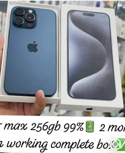 Apple iPhone 15 Pro Max with box, 99% battery 256 gb