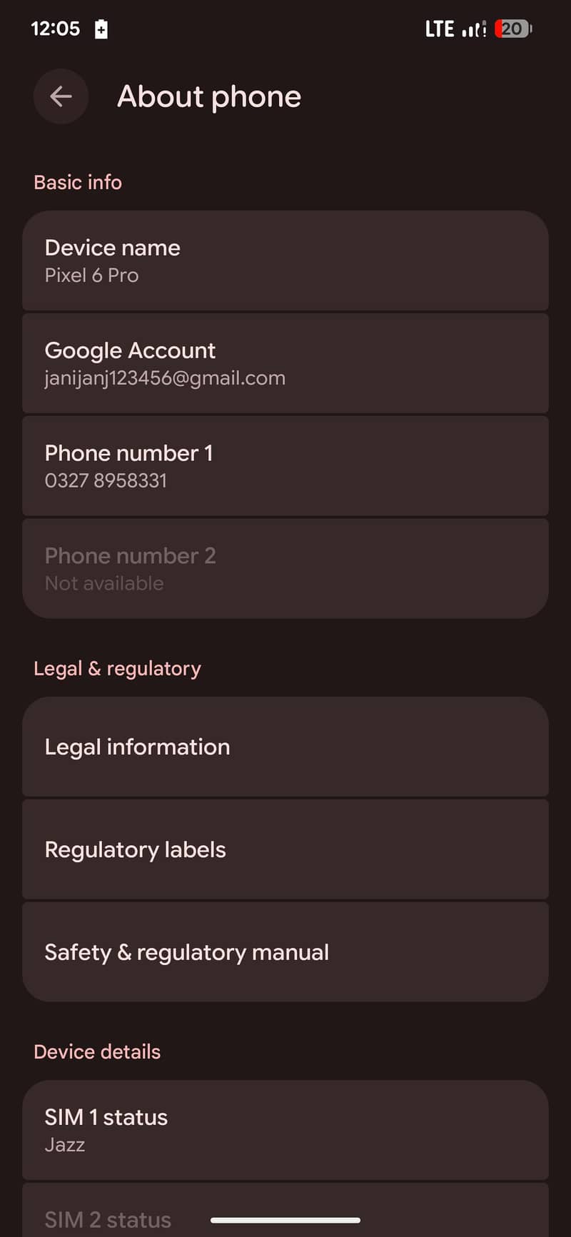 Google Pixel 6 Pro 6